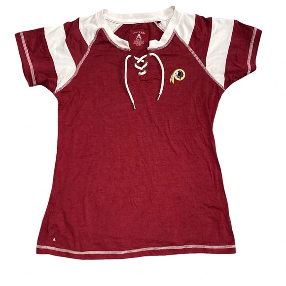 Washington Redskins NFL short sleeved lace up top - size medium - Picture 1 of 4